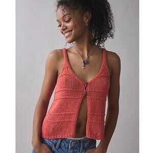 Urban Outfitters Kiara Split-Front Flyaway Sweater Tank Top Boho NWT Size XL